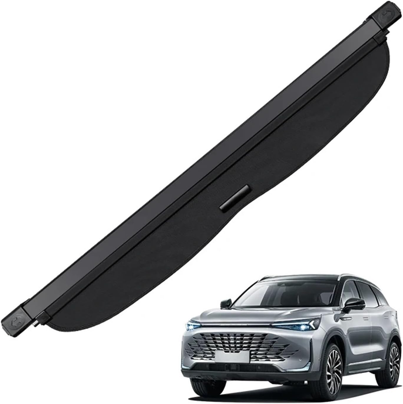 for BAIC X7 Retractable Trunk Cargo Cover Parcel Rack Black Trunk Shield Shade Privacy Auto Accessories(Carbon Fiber)