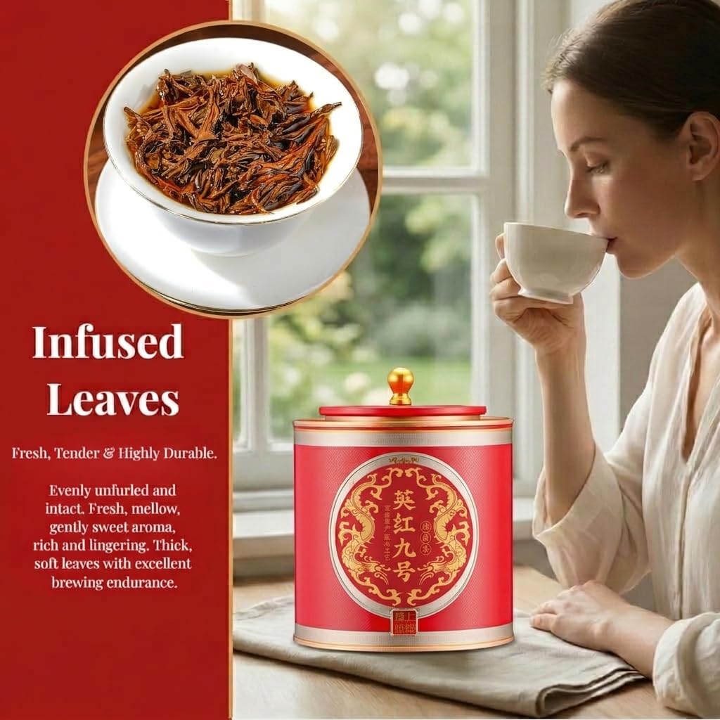 Tè Nero Yinghong No. 9 Di Grado 1 | Tè Nero Cinese 250g * 2/17,64oz, Tè in Foglie Sciolte, Tè Di Primavera Di Alta Montagna | Tè Sano