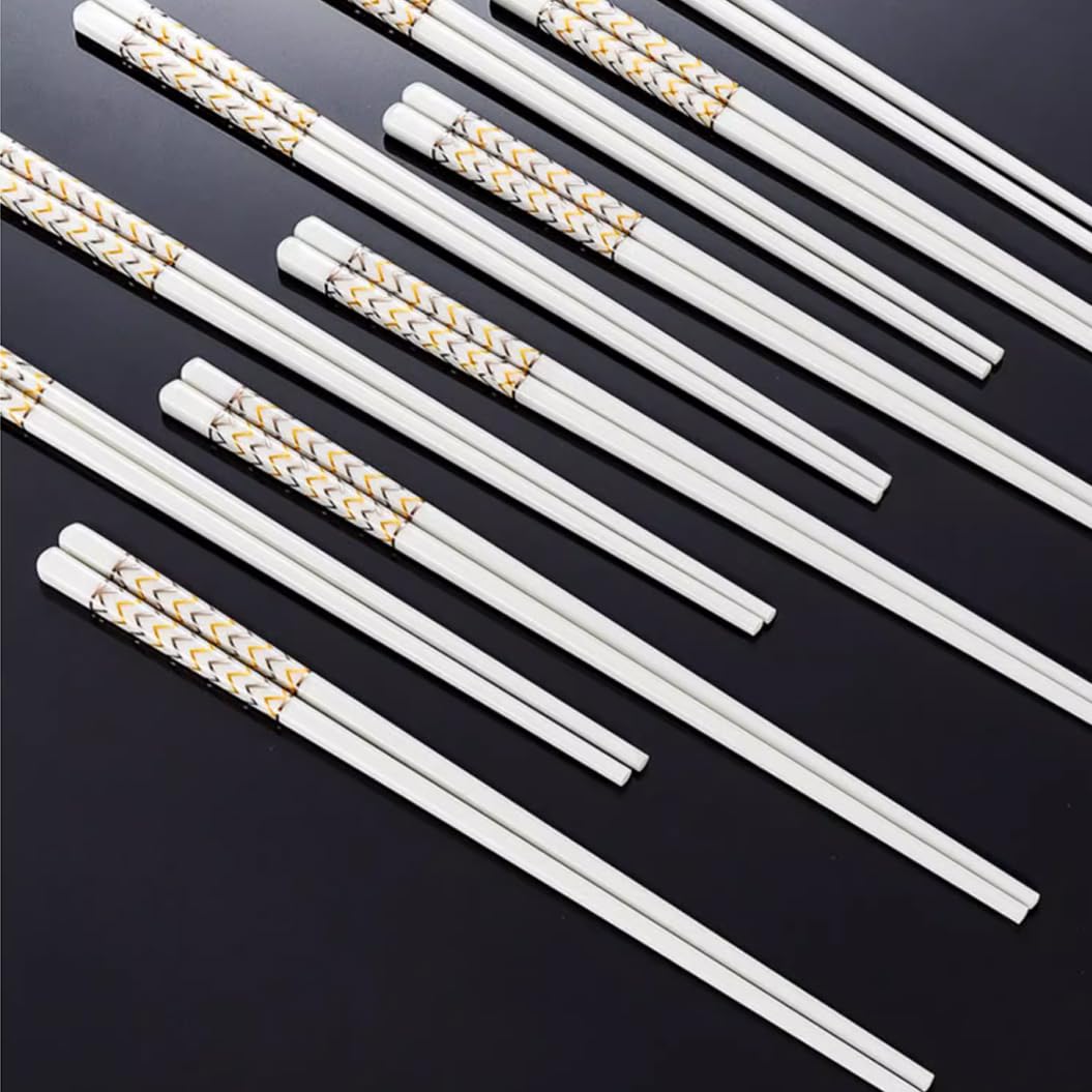 Jeu de baguettes, Coffret cadeau de baguettes en porcelaine réutilisables qualité supérieure, 10 paires avec étui