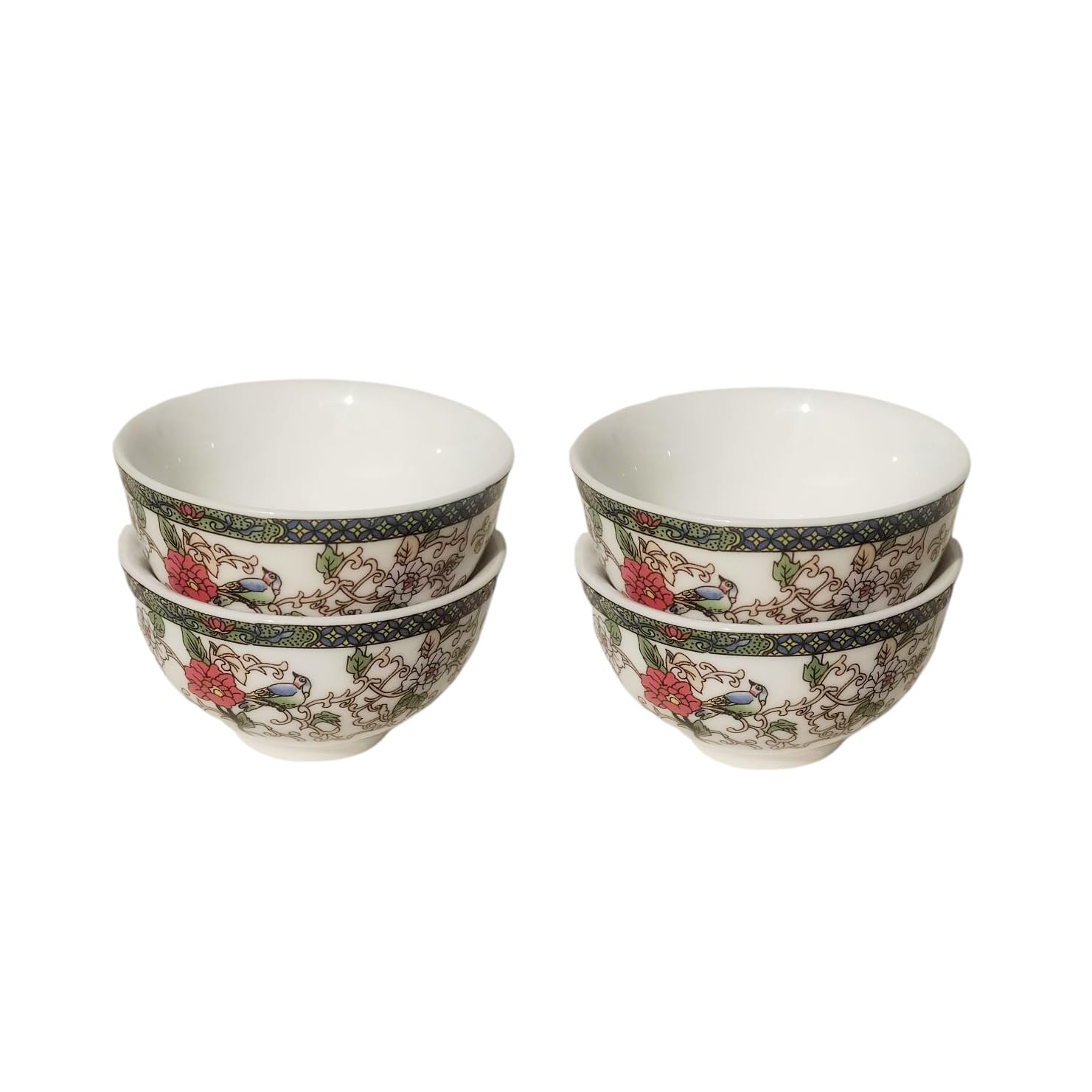 Liang baobao Chinese Traditional Tea Tasting Cup Set of 4, 40ml Cups White