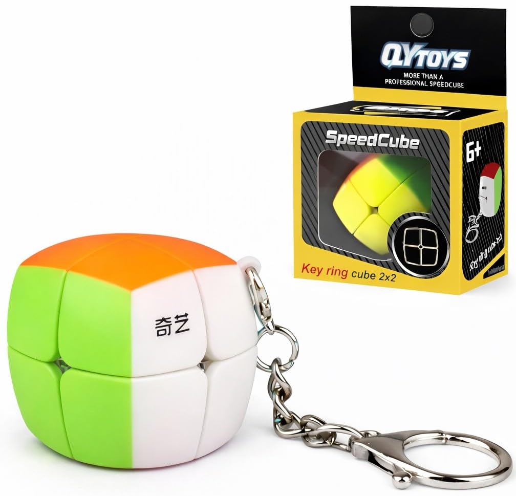 Hawkister QiYi Mini 2x2 Keychain Cube Stickerless 3CM Keyring Magic Cube Puzzle-picture-11