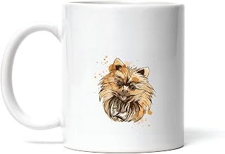 Pomeranian Dog Gift for Pet Lovers Illustration Style 11oz 15oz White Coffee Mug