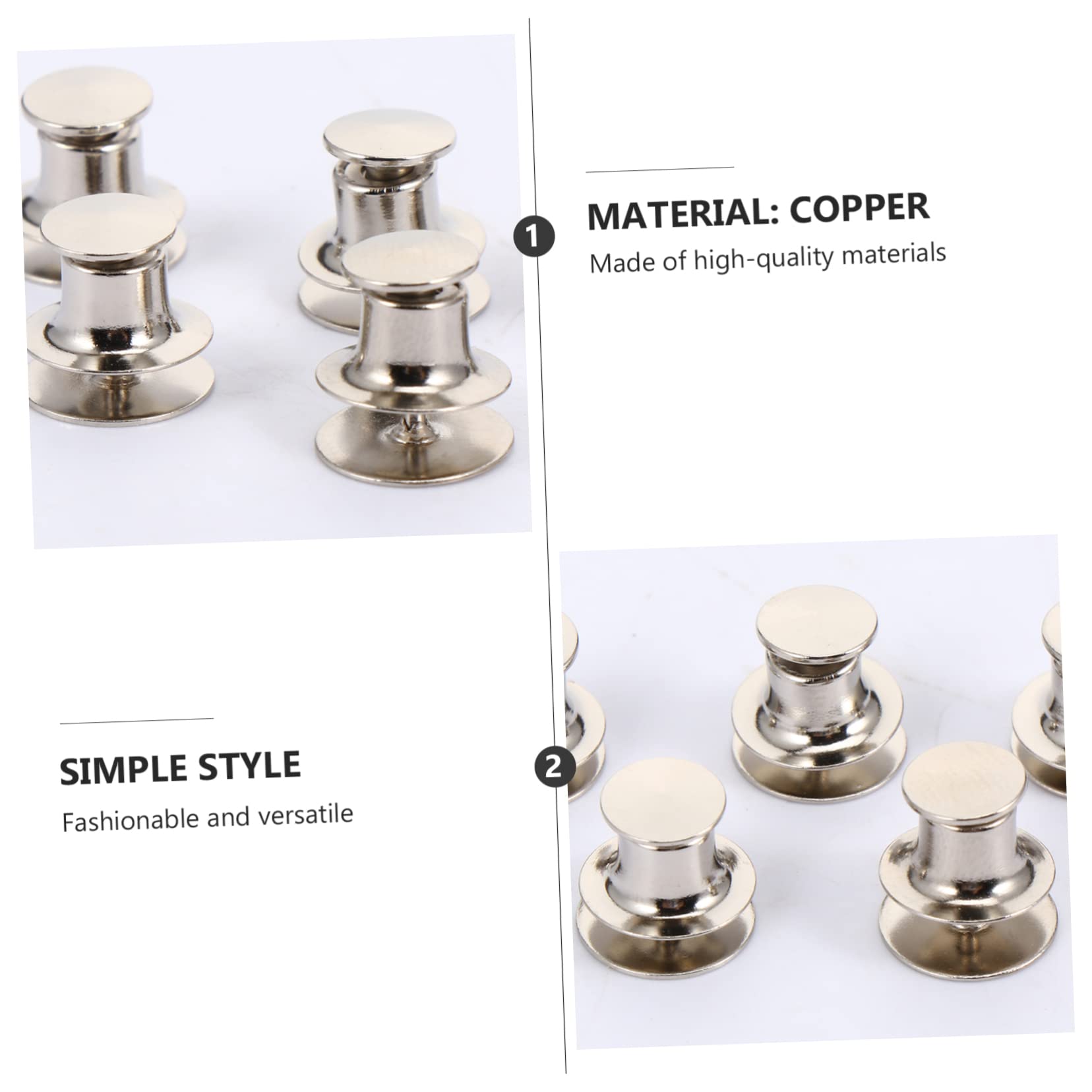 HOMSFOU 50Sets Tie Tacks with Clutch Back Nickel Base Sturdy and Smooth Edges for Secure Attachment for Pins and Badges Lightweight Design for Easy Use