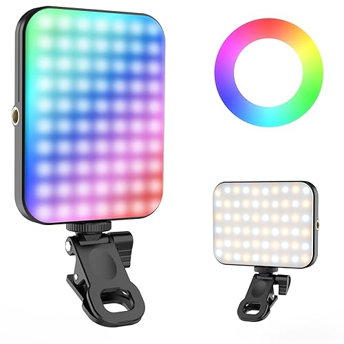 Magnetic Selfie Light RGB for iPhone: 95 LED Rechargeable Phone Fill Lights, Portable Ring Light for Camera Picture, Makeup Photo, Video Conferences, Laptop Use, Zoom Meetings, TikTok, Vlog - RGB-Magnetic