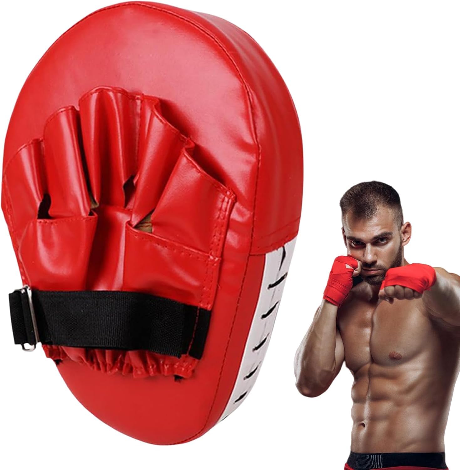 Futaba Boxing Hand Kick Pad Target Curved Mitts Thick Adjustable for Kickboxing, Karate, Muay Thai Kick, Sparring, Dojo, Martial Arts - Pack of Two