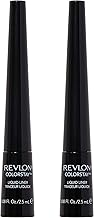 Revlon Liquid Eyeliner, ColorStay Eye Makeup, Waterproof, Smudgeproof, Stocking Stuffer for Her, Longwearing with Ultra-Fine Tip, 251 Blackest Black, 2 pack