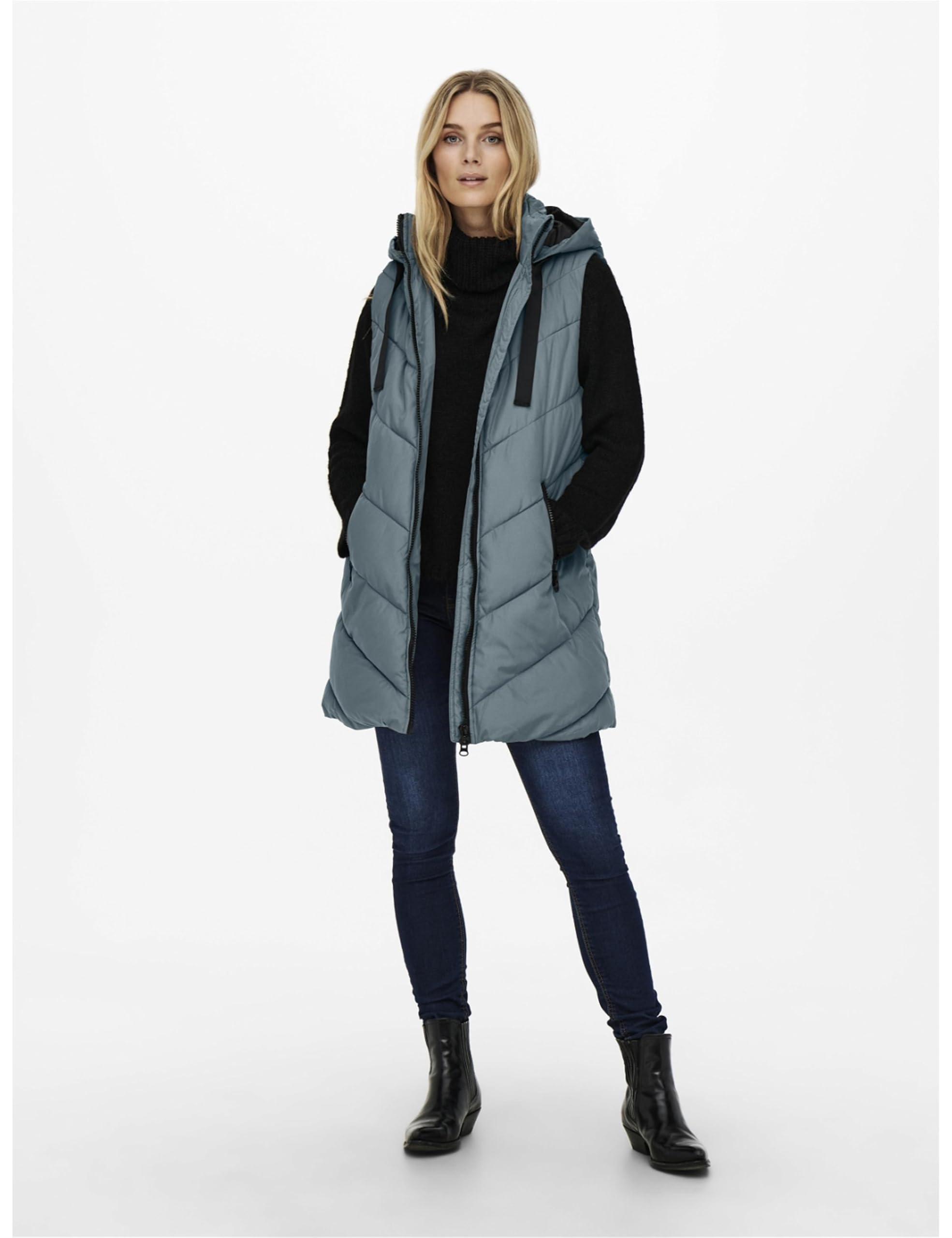 JDY Jdyskylar Padded Hood Waistcoat Otw Noos Gilet Donna