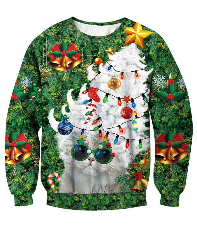 Sweat-shirt imprimé 3D femme pour un cadeau de Noël mémorable en XX-Large