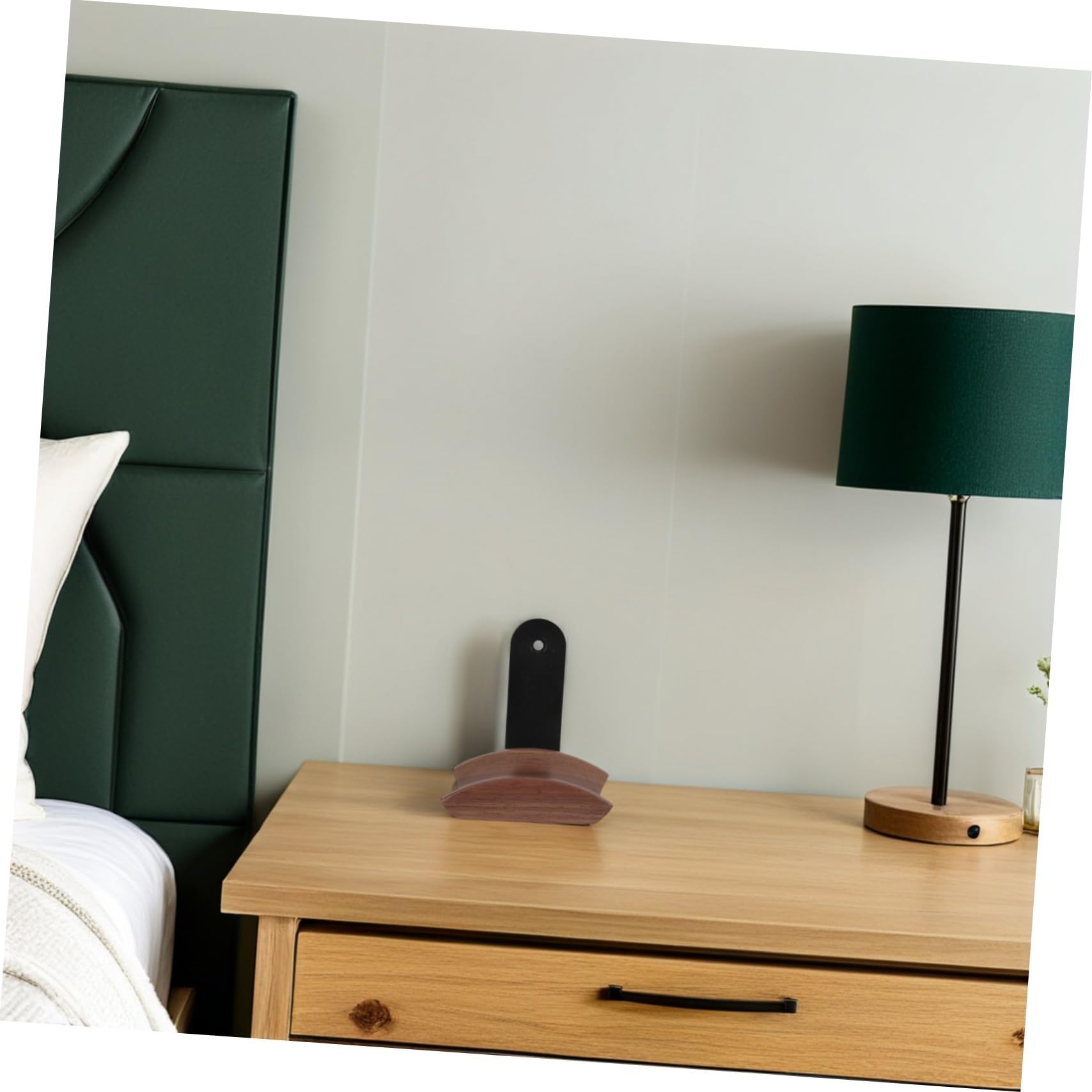 Hemobllo Soporte de Pared para Auriculares Madera Nogal Gancho Resistente Montaje Fácil para Oficina y Gaming