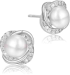 Amazon.com: PEARLOVE Freshwater Cultured Pearl Earrings for