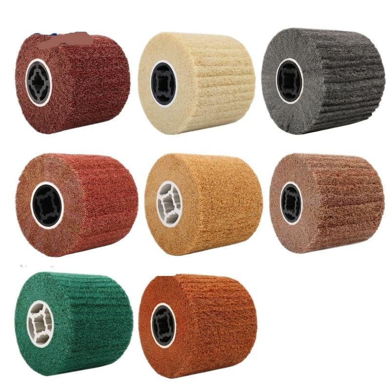Compatibile per ruota lamellare nylon finitura metallo | Il materiale non tessuto stratificato crea una struttura uniforme sui pezzi in acciaio inossidabile(40Grit)