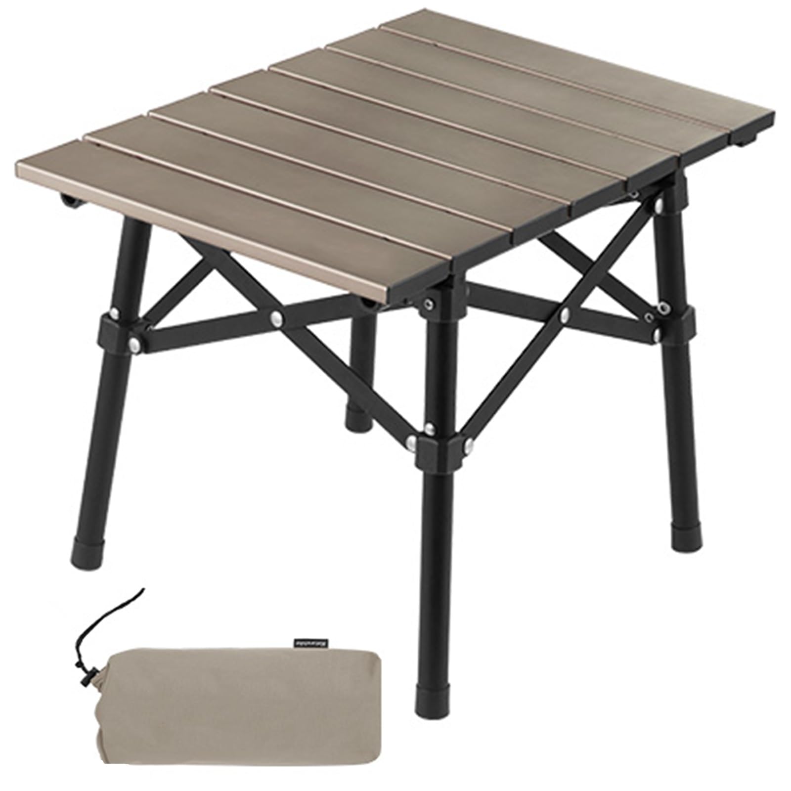 Table de camping pliante ultra-légère couleur champagne pour pique-nique