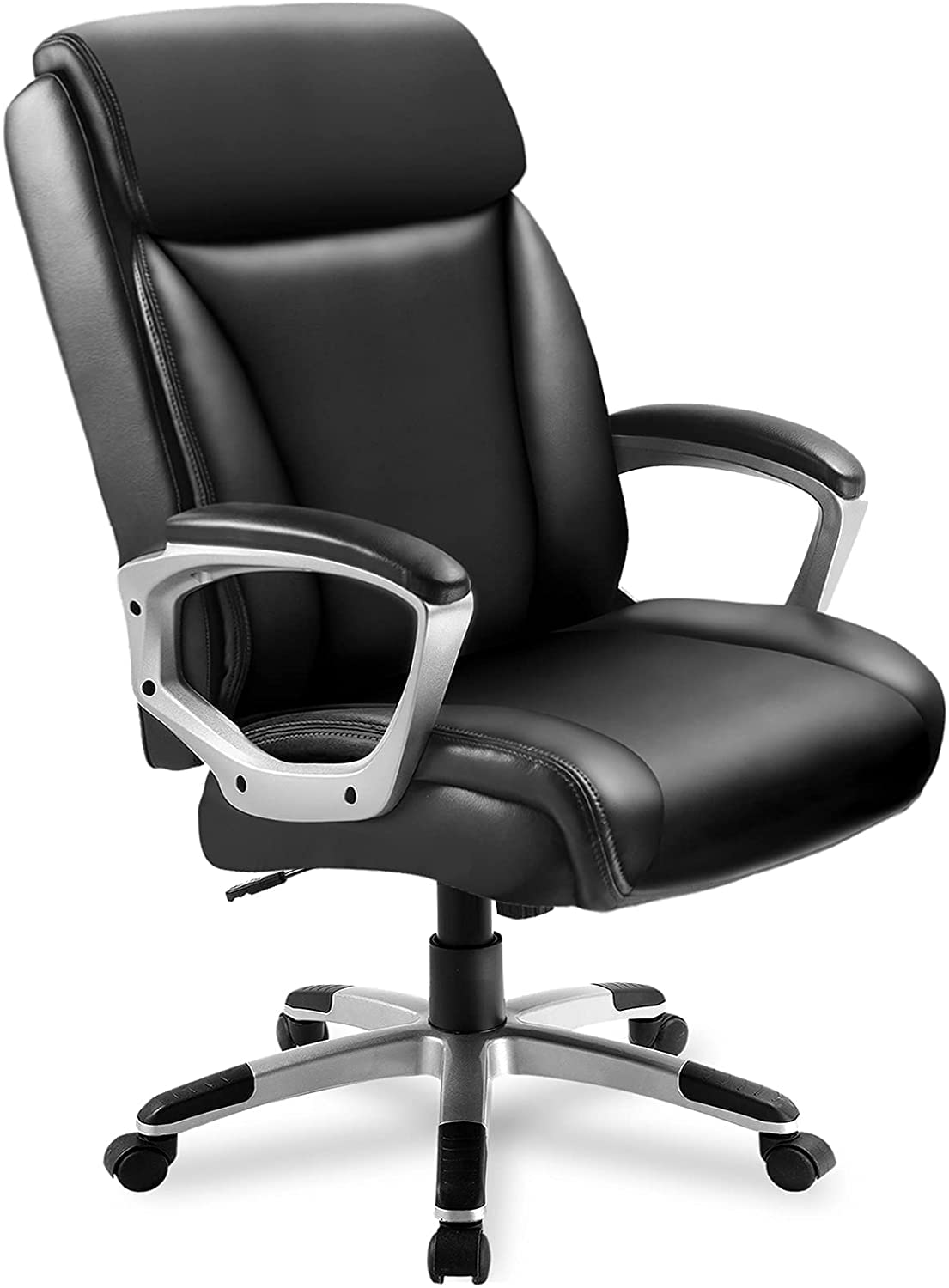 LUCKRACER Executive Office Chair, Computer Desk Chair Executive High Back Chair Comfortable Ergonomic Managerial Chair Adjustable PU Leather Home Office Desk Chair Swivel Black