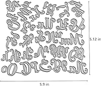 Vista 2 de 26 troqueles de corte de letras mayúsculas, minúsculas, 26 troquelados del alfabeto, plantillas de metal en relieve, molde de plantilla