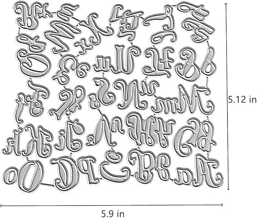 Miniatura 2 de 26 troqueles de corte de letras mayúsculas, minúsculas, 26 troquelados del alfabeto, plantillas de metal en relieve, molde de plantilla para