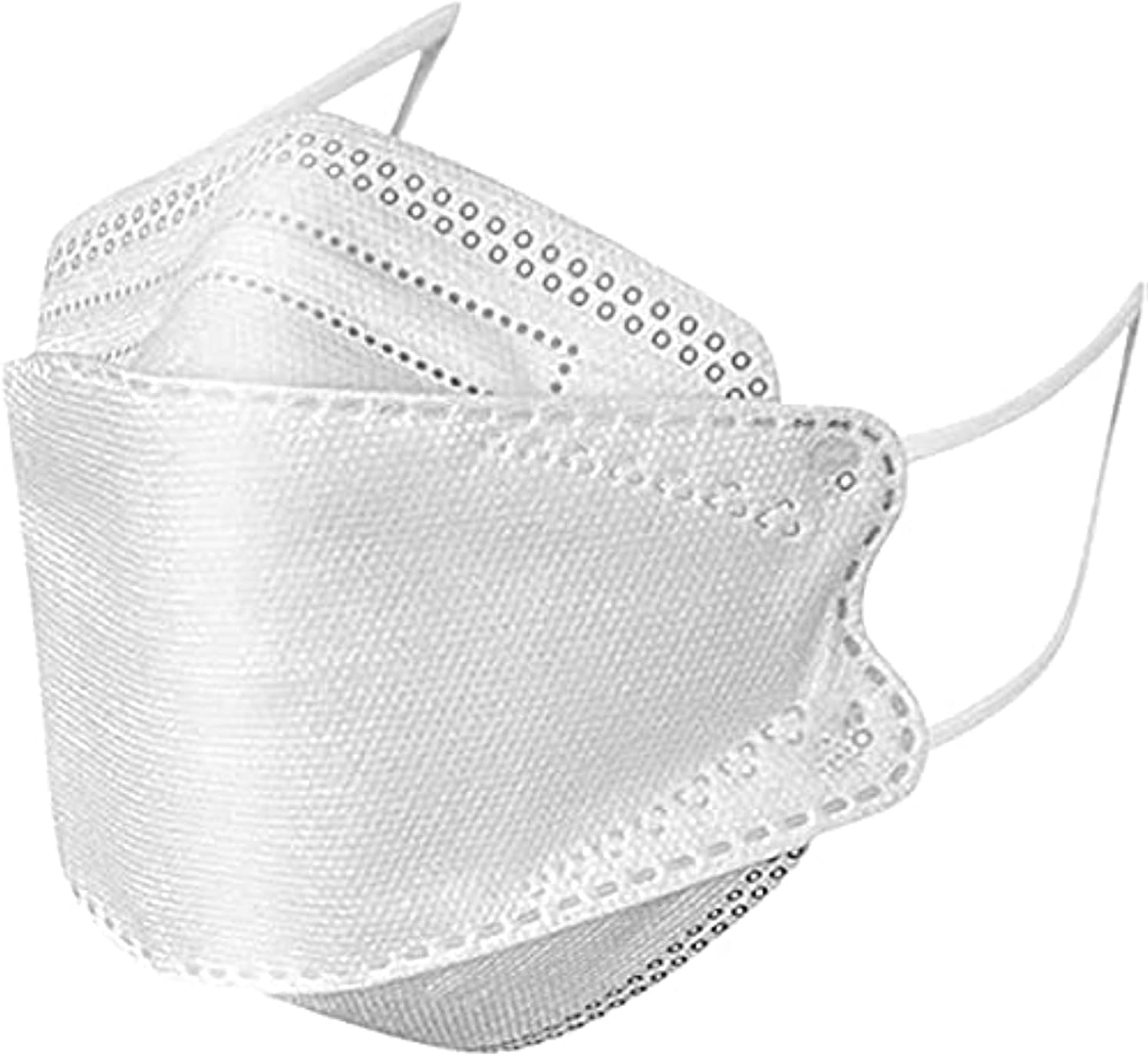 50Pcs KF94 Face Mask, White Color Unisex Adult SIZE, Premium Individual Pack 4-Layer, Disposable Adult Outdoor Solid Color Non-Woven Fabric KF94 Mask, Men, Women.Outdoor Safety Protection.