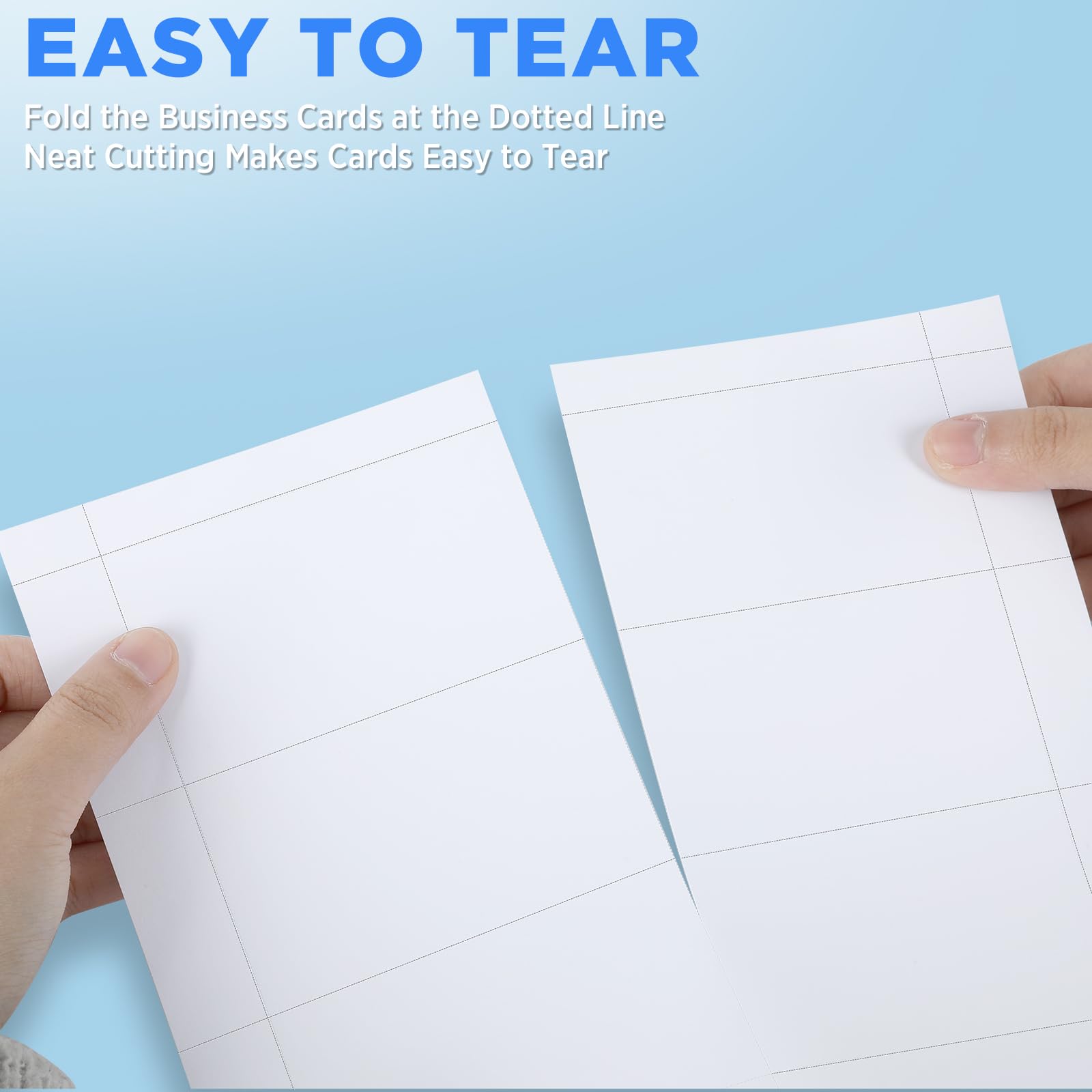 gisgfim 1500 tarjetas de visita en blanco imprimibles de 3.5 x 2 pulgadas, color blanco mate, papel perforado, compatible con impresora láser y de inyección de tinta, impresión de doble cara, peso