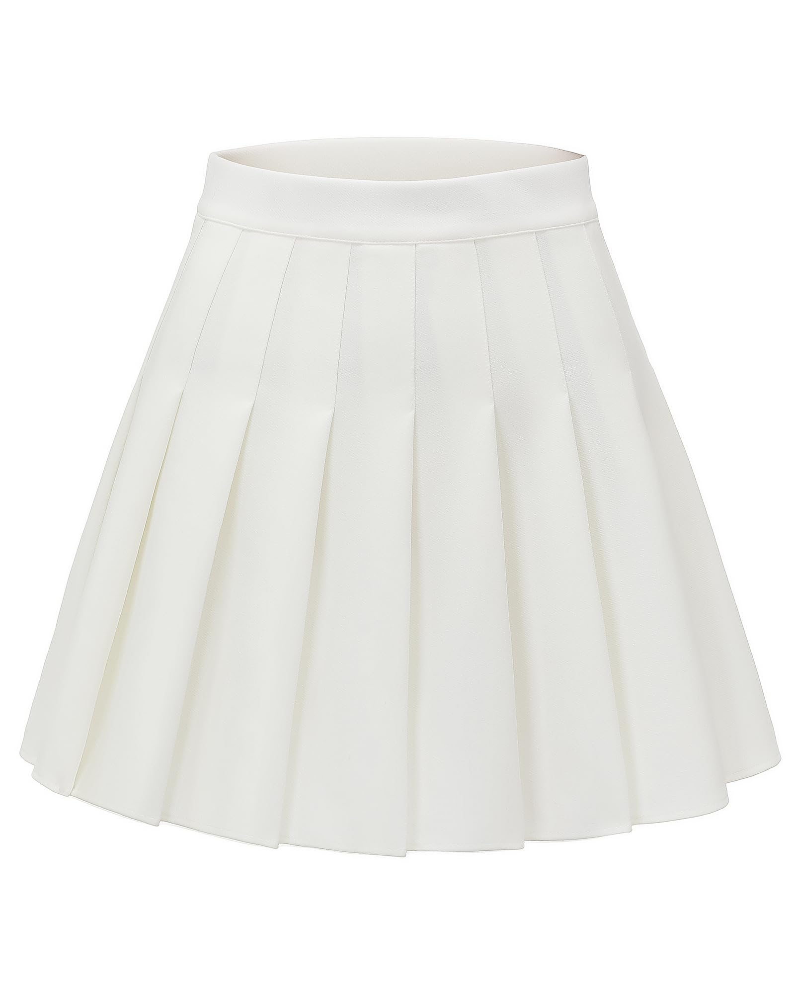 Shestellar Women Pleated Mini Skirt, High Waisted A-Line Skirt with Elastic Waist for Casual Wear