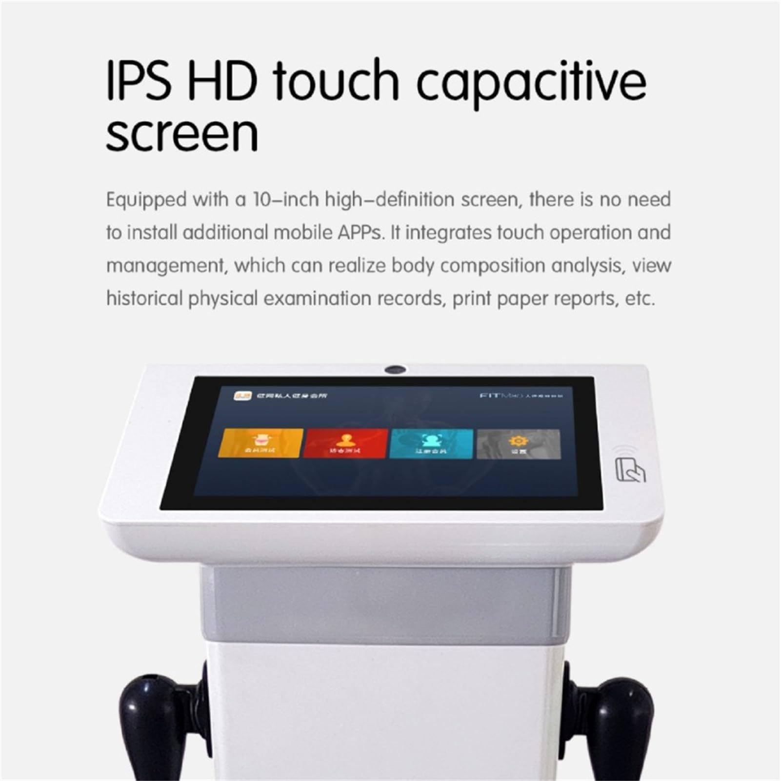 Analizzatore di composizione corporea intelligente, macchina per l'analisi della bioimpedenza con schermo touch HD da 10,1 pollici, misurazione precisa della bioimpedenza per grasso, BMI