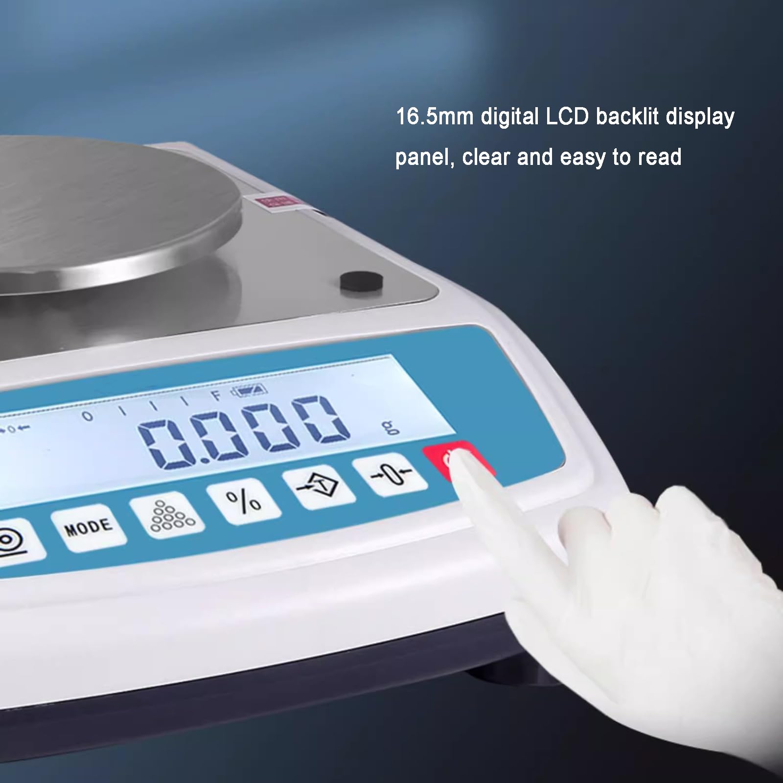 Balanza analítica de precisión de 0,001 g, escala de laboratorio con conteo, porcentaje, parabrisas para joyería y ciencia