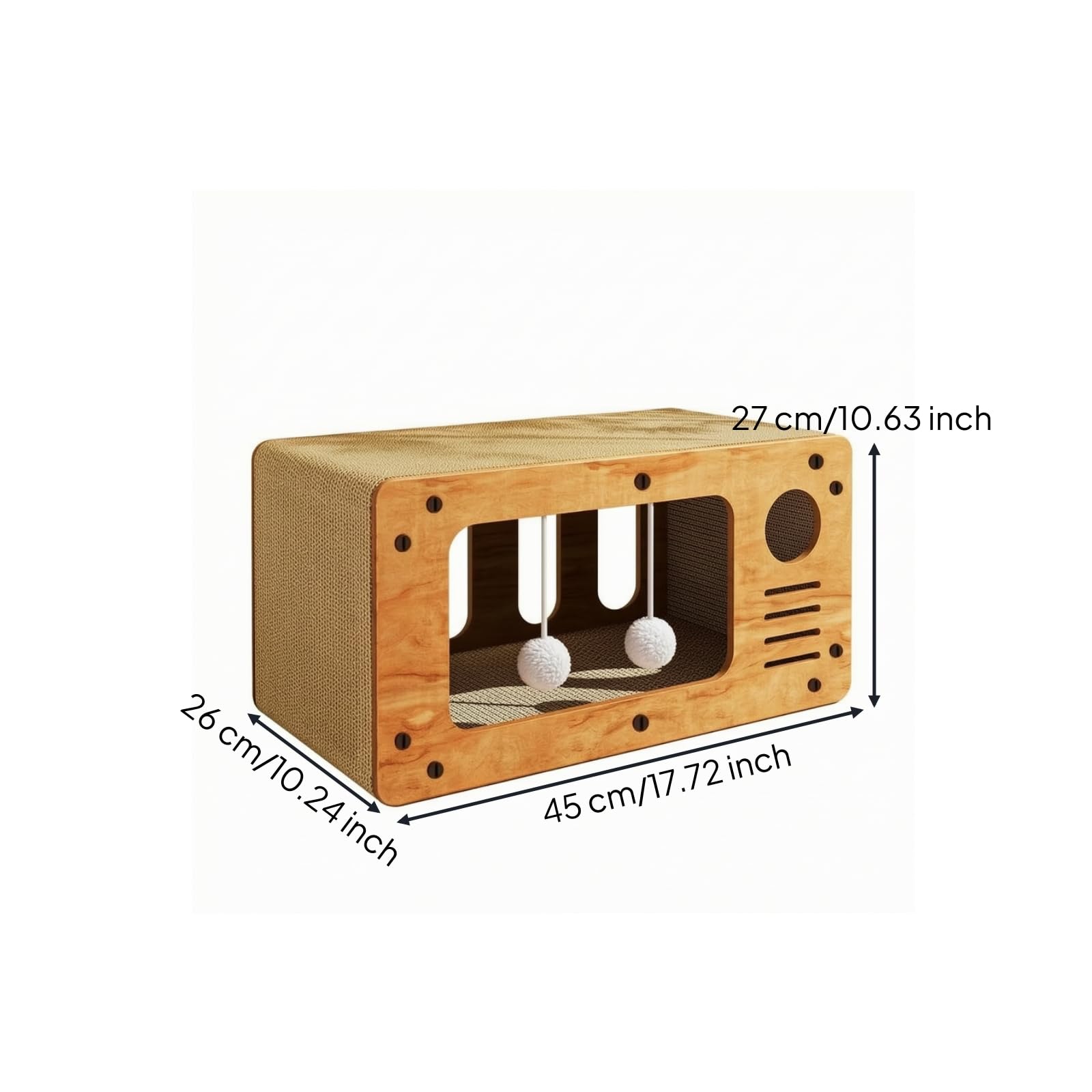 Stabil Katzenhaus aus Wellpappe, Style to 3, 45 × 26 × 27 cm