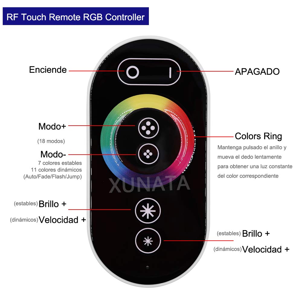 XUNATA 220V Flexible LED Neon Flex, 5050 60 LEDs/m RGB Tira LED + Toque Control Remoto, IP67 Impermeable Interior Intemperie Escalera de Techo Luces Decoración (25m)