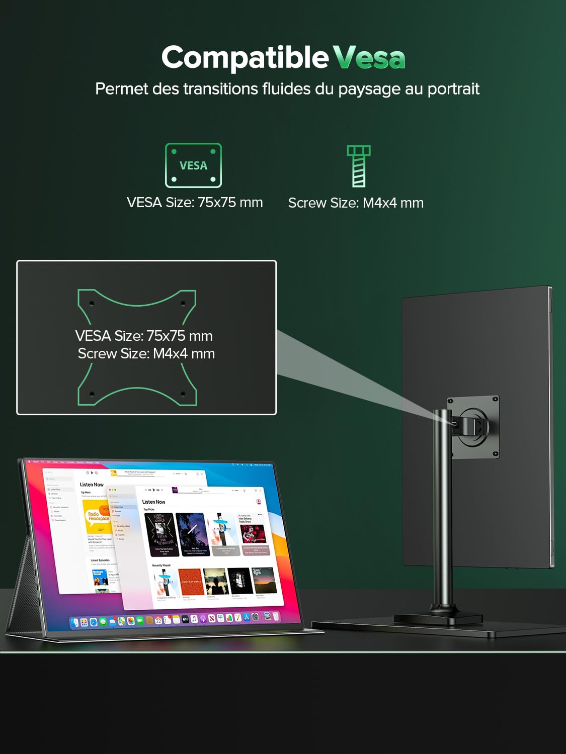 Newsoul Écran Portable 4K 16 Pouces UHD 1200 nits HDR, Moniteur Portable 4K IPS 3840x2400, Contraste 2000:1, 145% sRGB, Écrans Portable avec HDMI/USB-C pour Laptop/MacBook/Xbox/PS5/4