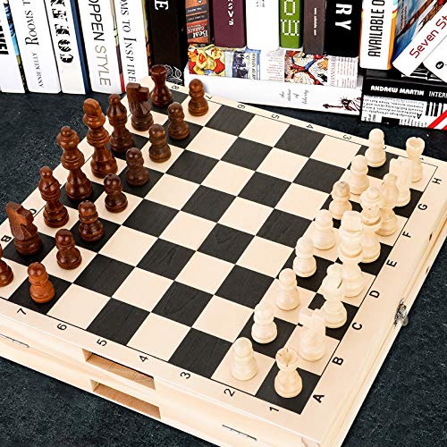 Foldable Fast Sling Puck Game, International Chess 2 in 1, Paced Winner Board Games Toys for Kids & Adults, Large Size