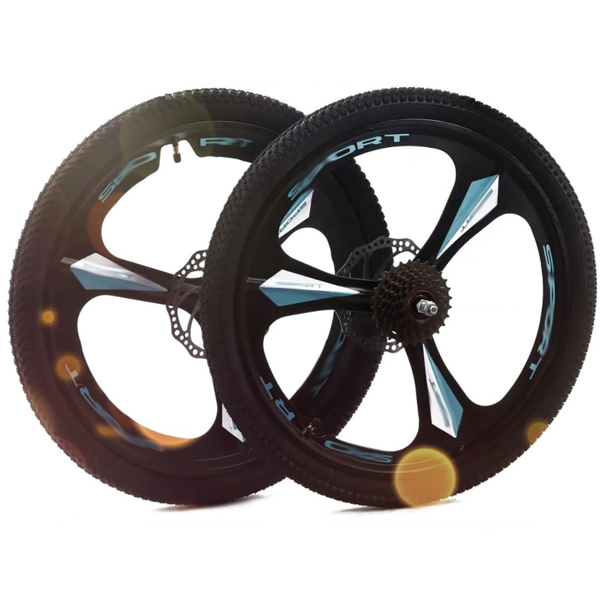 26“ 27,5” 29'' Set Di Ruote In Magnesio MTB A 3 Razze Ruote Anteriori E Posteriori QR100mm/135mm Mozzi Freno A Disco Per Ruota Libera Rotante A 6-9 Velocità