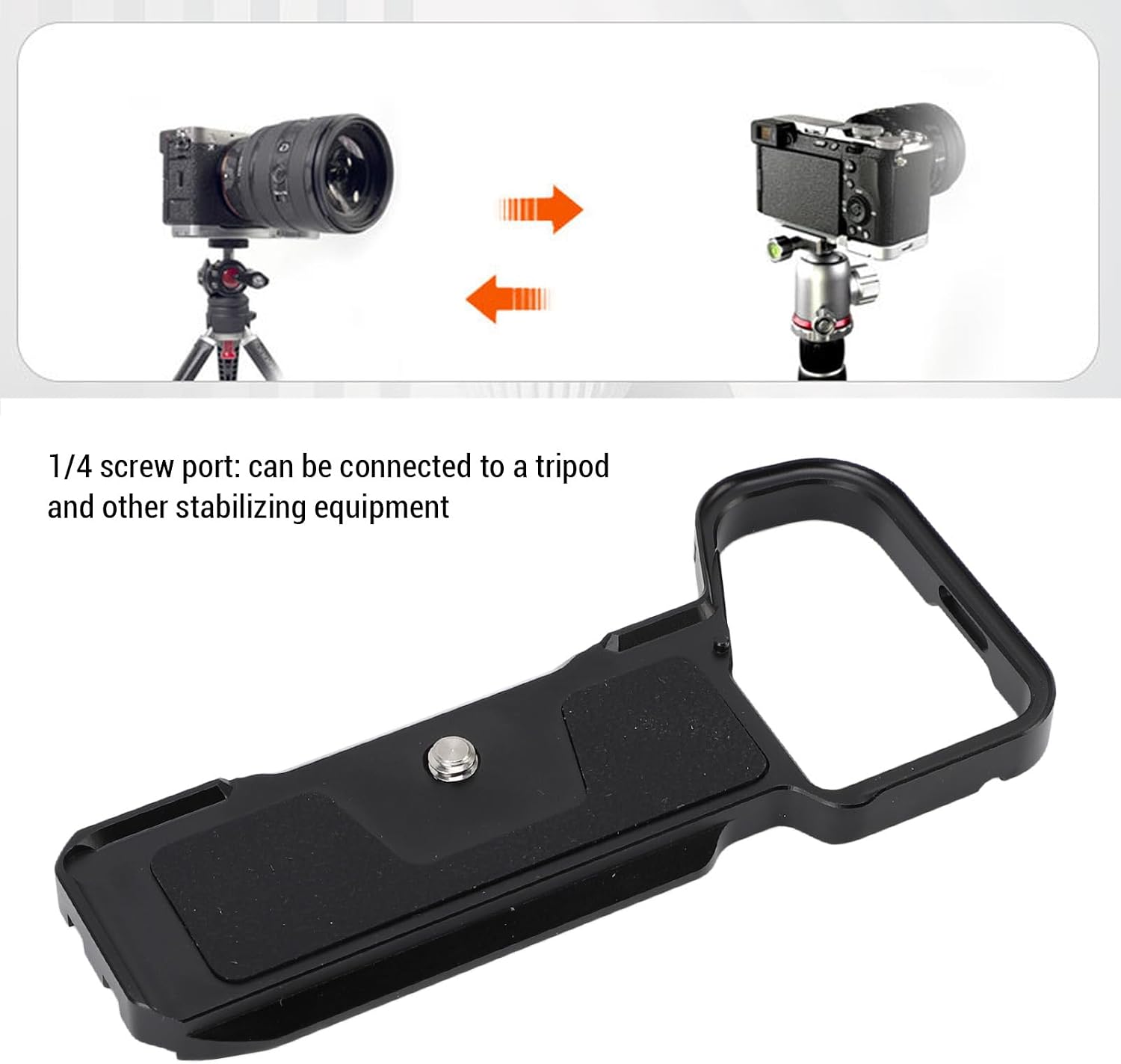 Camera Baseplate with Arca Quick Release Plate for A7CII A7CR Cameras, 1/4 Screw Aluminum Alloy Camera Tripod Base Plate