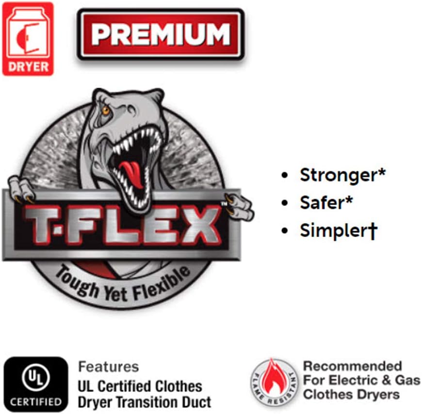 Imperial FX0597 T-Flex Heavy-Duty Flexible Dryer Duct Vent Hose, 4-in x 8-ft, 4-Pack