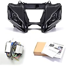 KT Headlight Assembly for Kawasaki Ninja ZX-10R 2011-2015 Custom Modified Motorcycle Front HeadLight with High/Low Beam and DRLAdjustable Color