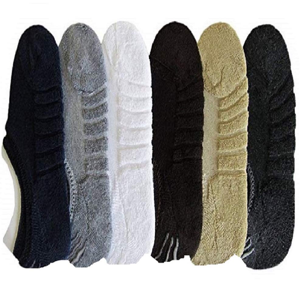 AdicapAdids Cotton and Spandex Low Cut Loafer Socks for Unisex (Black, Blue and Grey_6-11 UK/India) - Pack of 6