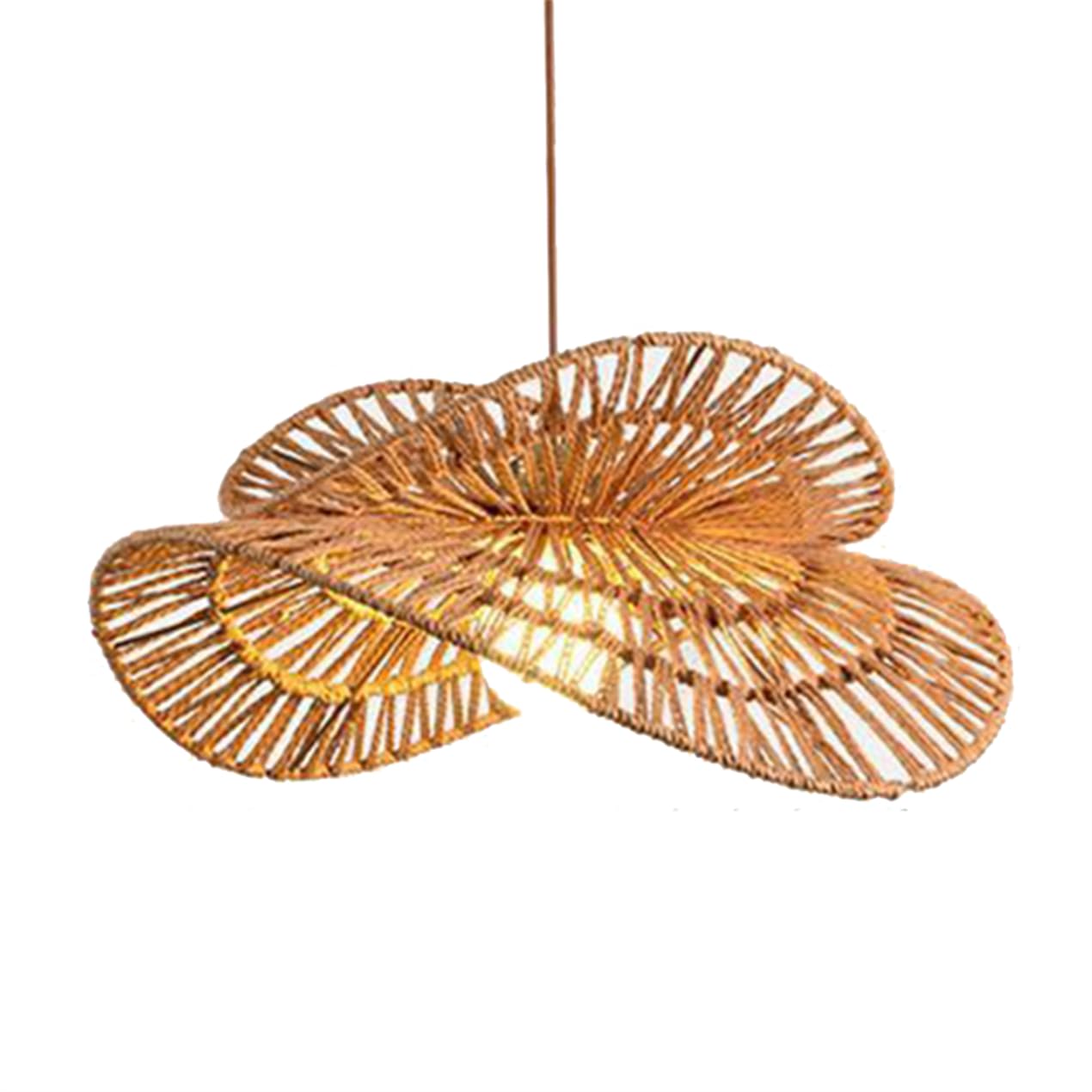 LQZCXMF Hemp Rope Multi-Layer Chandelier Wabi-sabi Japanese Light Fixtures 19.7" Large Boho Wicker Rope Weave Chandeliers Coastal Hanging Entryway Fixtures for Living Dining Kitchen Island Bedroom