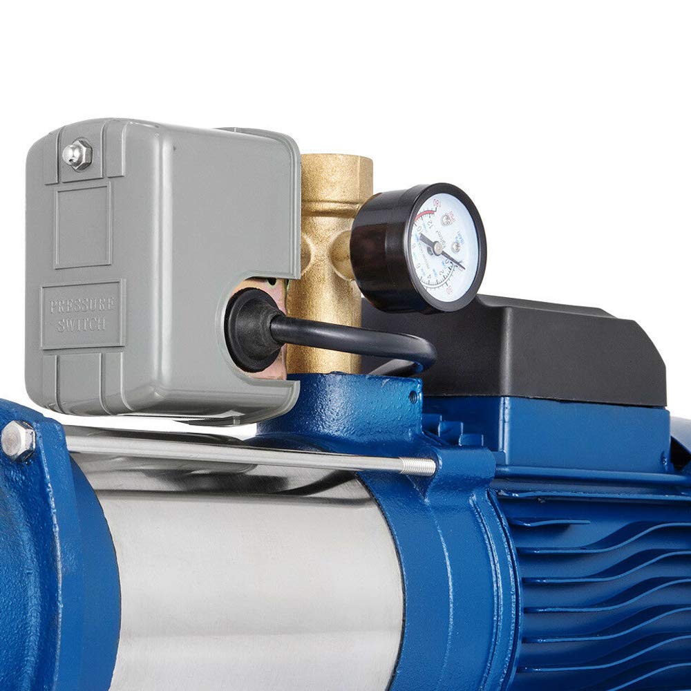 Pompe de jardin 220 V 1800 W - Interrupteur à pression mécanique - Raccordement possible - Arrosage de jardin pour l'agriculture, les pompes ménagères, l'arrosage du jardin