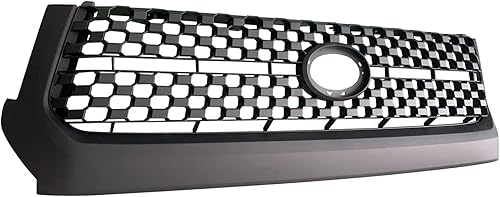 Miniatura 10 de YOUNGERCAR Rejilla frontal para Toyota Tundra 2014-2021 negro mate sin pintar ABS rejilla superior de repuesto