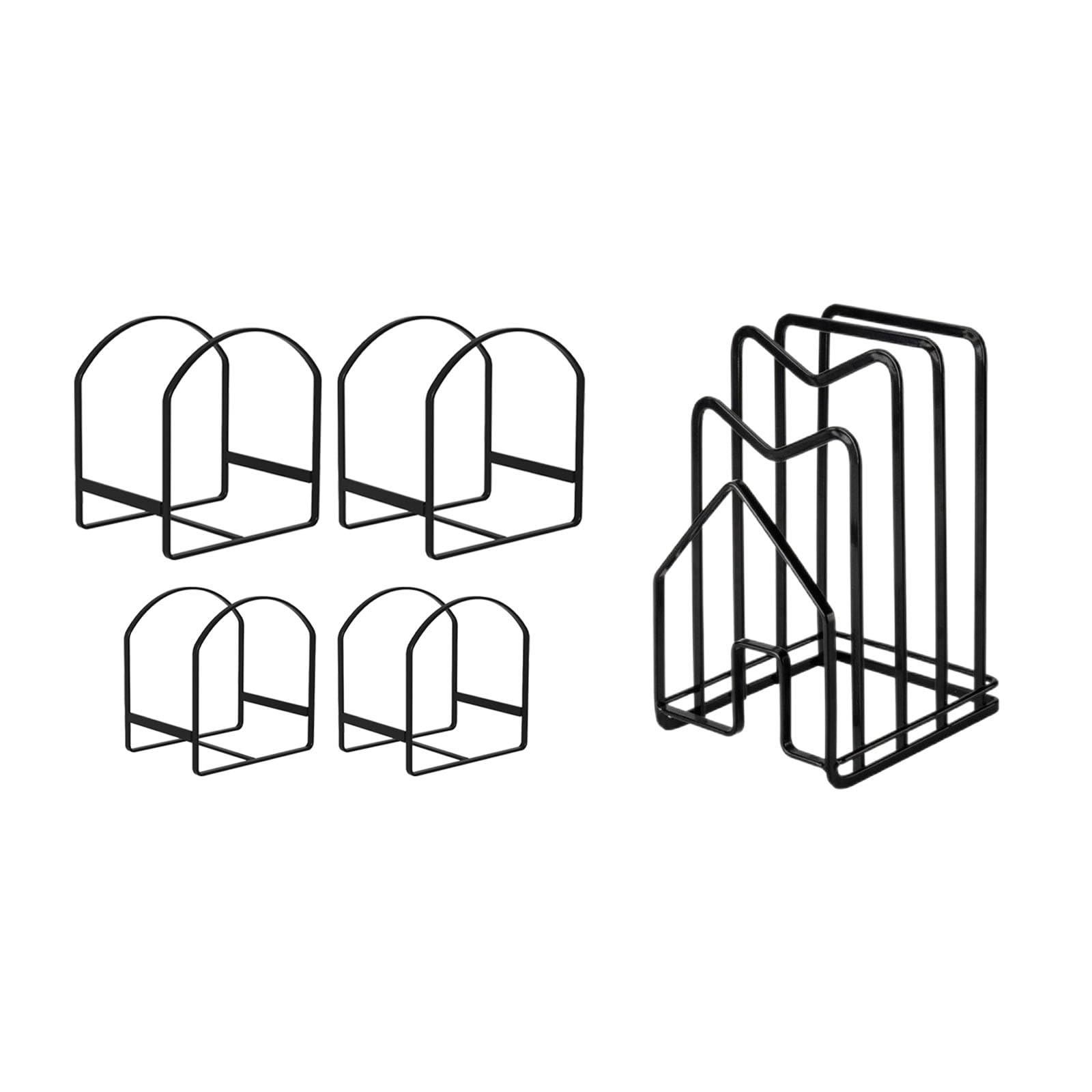LINFIDITE4 Pack Dish Racks Black and Pot Pan Lids Black