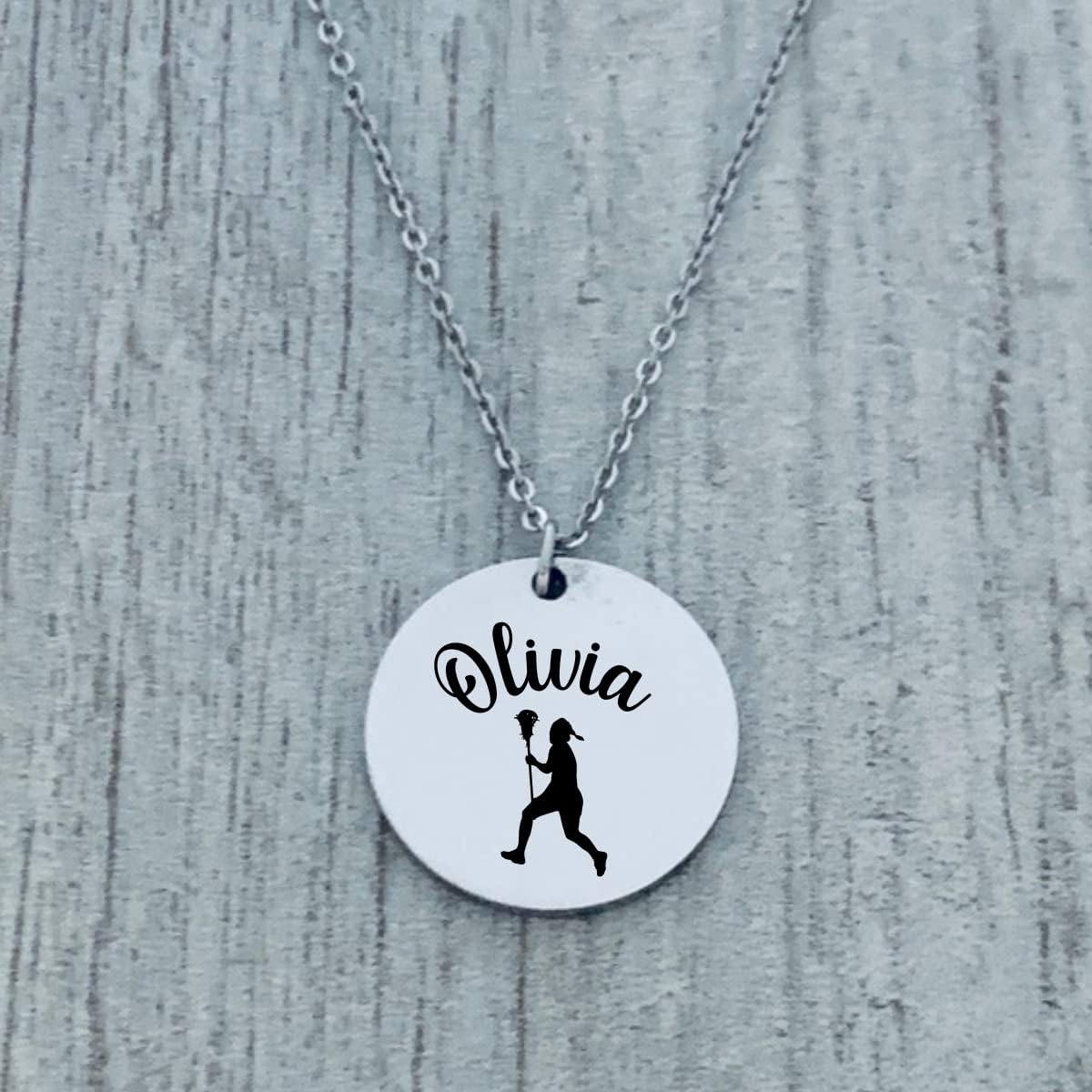 Personalized Lacrosse Necklace – Custom Engraved Stainless Steel Pendant with Player Silhouette – Adjustable 17" Chain with Extender – Gift for Lacrosse Players, Coaches & Teams - Image 3