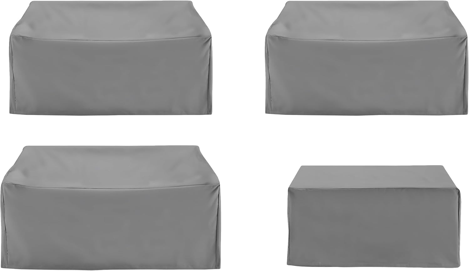 Crosley Furniture Patio Furniture Covers, Waterproof 4-Piece Cover Set for Outdoor Sectional Sofa Sets, Gray
