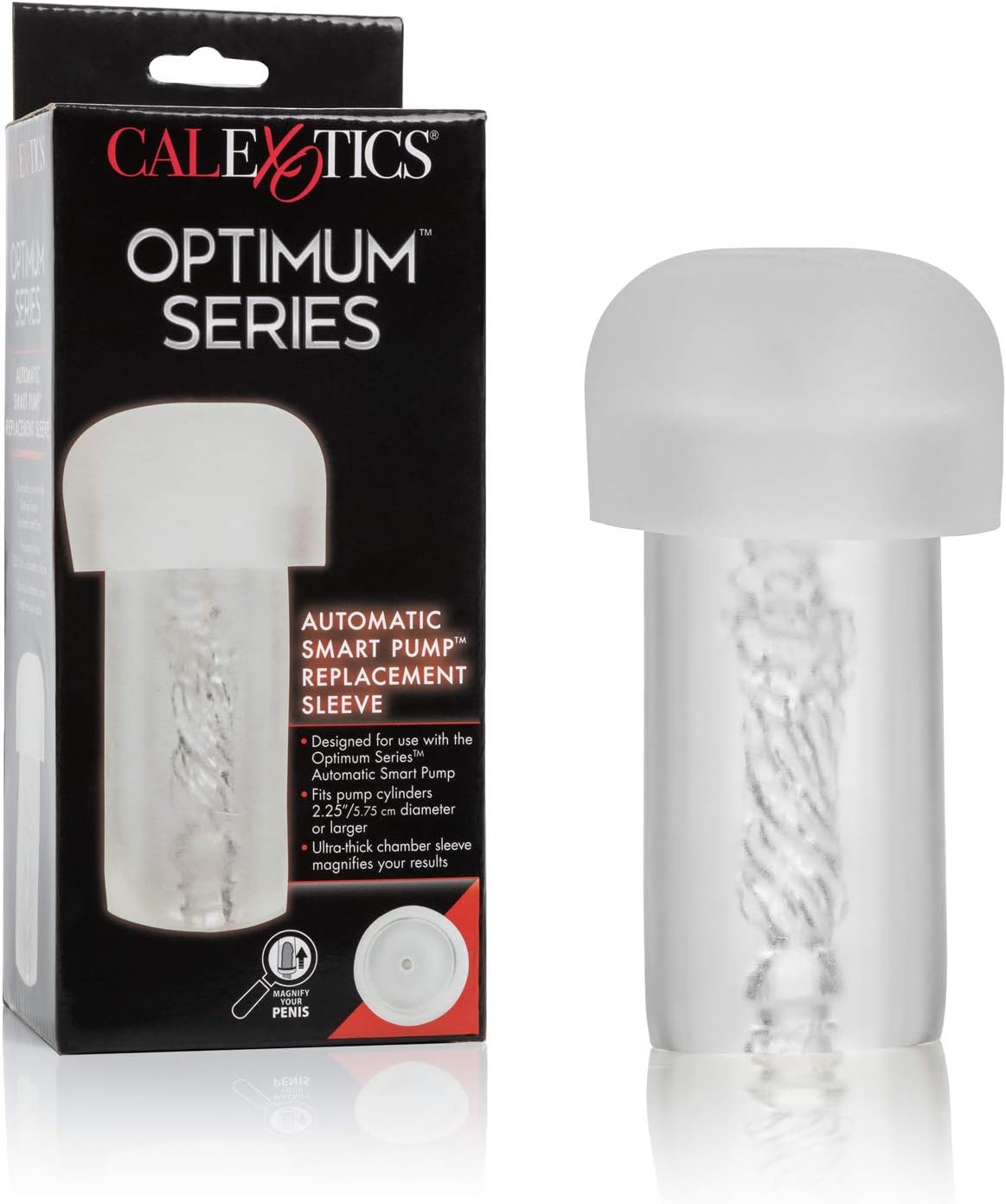 CalExotics, Optimum Series Automatic Smart Pump Replacement Sleeve Male Silicone Masturbation Sleeve – 5 Inch Adult Male Masturbator Sex Toy – Clear Maintenance Free, 1 Count