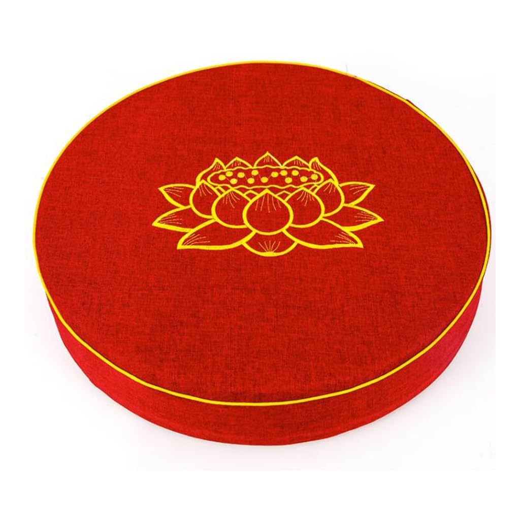 ZLSNOBLE 1pc Worship Cushion, Home Meditation Meditation Cushion, Embroidered Cushion Floor Cushion, Buddhist Meditation Cushion, Buddhist Meditation Accessories Prayer Cushion(Red,55 * 10cm)