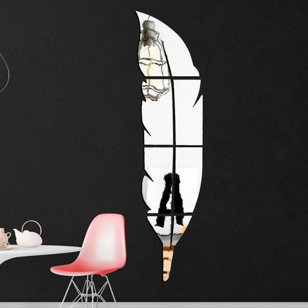 Sticker miroir plume pour illuminer la chambre de bebe et le salon