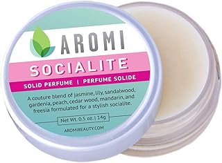 Aromi Socialite Solid Perfume | Sweet, Floral Fragrance, Freesia, Vanilla, Jasmine Scent, Vegan, Cruelty-free, Wax Scent, Travel, Women’s Gift, Handmade (Socialite)