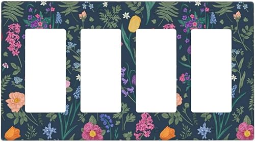 Miniatura 105 de Cubiertas de Interruptor de Luz de 1 Pandilla Bosques Animales Flores Hierba Árboles Placa de Pared Decorativa Interruptor Eléctrico para Decoración