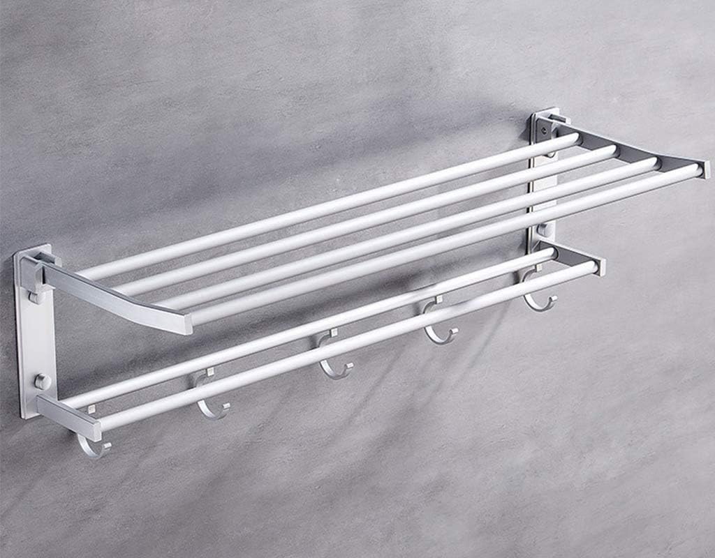 タオルバー シャワー棚 バスルーム棚 SUS 304 ステンレススチール バスルームタオルホルダー タオルラック タオルレールとモバ Amazon｜ タオルハンガー タオル掛け バスルームタオルラックホルダータオル棚壁掛けタオルバー付きホテルキッチンオーガナイザー 浴室用ラック ... タオルバー タオルラック、スペースアルミ壁掛けタオルラックタオルレール折りたたみ式ダブルフックバスルームシェルフホームモダンアドバン