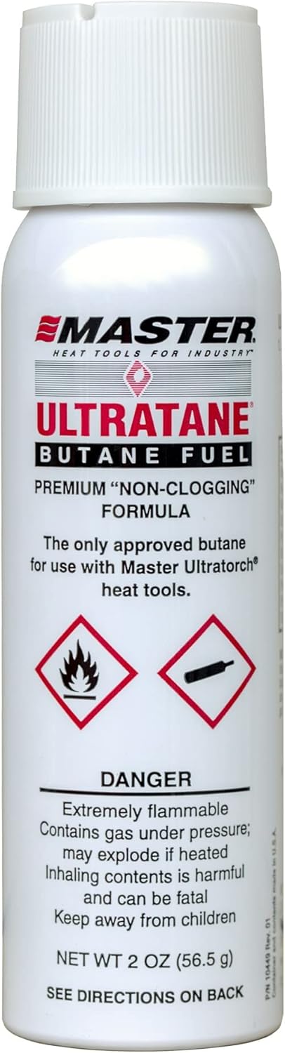 Master Appliance 10449 Ultratane Premium Butane Fuel, Triple Refined Non-Clogging Formula, 56.5 grams, 2oz, Lighter Refill Gas (1 Can)