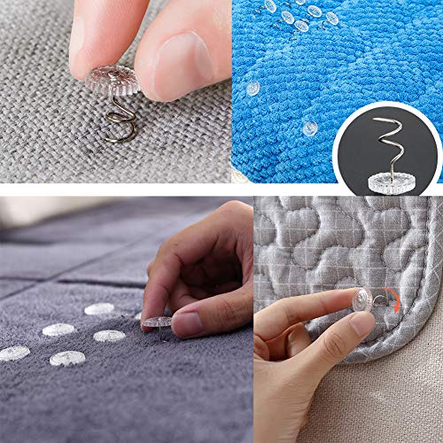 Image of Lunarm 40pcs Upholstery Tacks Clear Heads Twist Pins 0.59 inches | 2 Styles Upholstery Tacks for Furniture, Bedskirt, Slipcovers, Seat Covers, Leather, Cloth and Other Fabric with Box