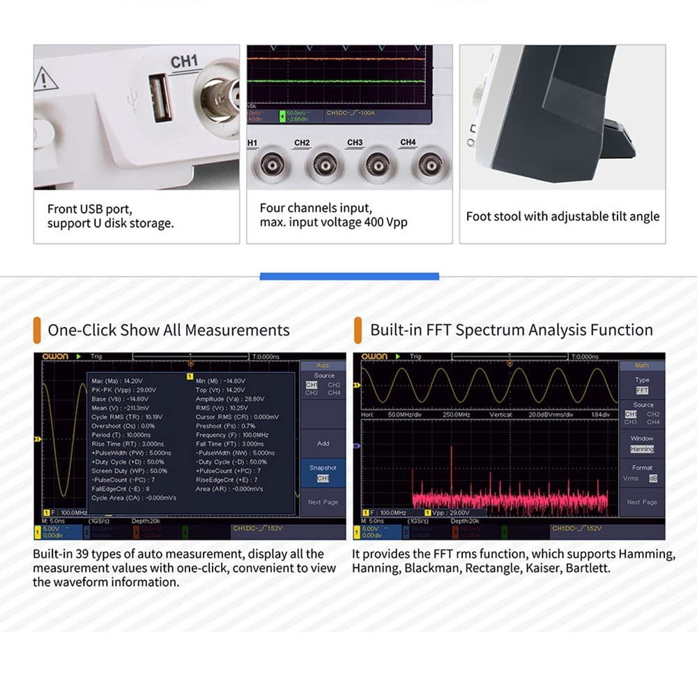 2/4CH Bench Oscilloscope SDS1022 SDS1102 SDS1202 SDS1104 1GS/s 100MHz Osciloscopio Bench portable Oscilloscope 2CH(SDS1022)