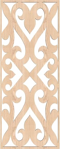 Miniatura 4 de 9 38 pulgadas de ancho x 24 38 pulgadas de alto x 14 pulgadas de alto x 14 pulgadas de alto, paneles de pared de madera con calado, roble rojo