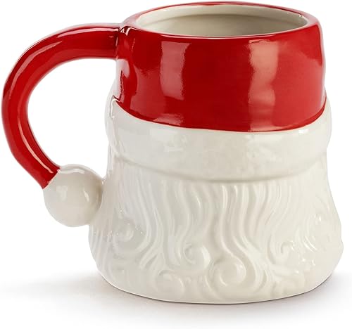 Miniatura 3 de DEMDACO Santa Classic - Taza de café de cerámica de 4.5 pulgadas, color blanco y rojo